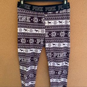 Pink Christmas Pajama Leggings